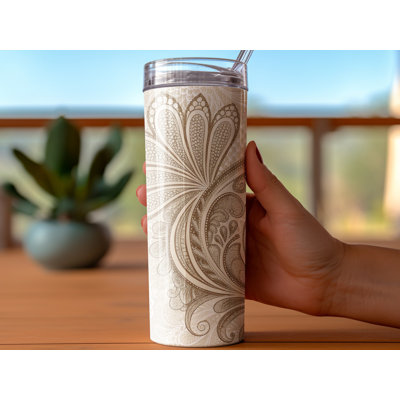 Choose Handmade Tumblers 591ml Vacuum Insulated Stainless Steel (18/8) Travel Tumbler with Straw