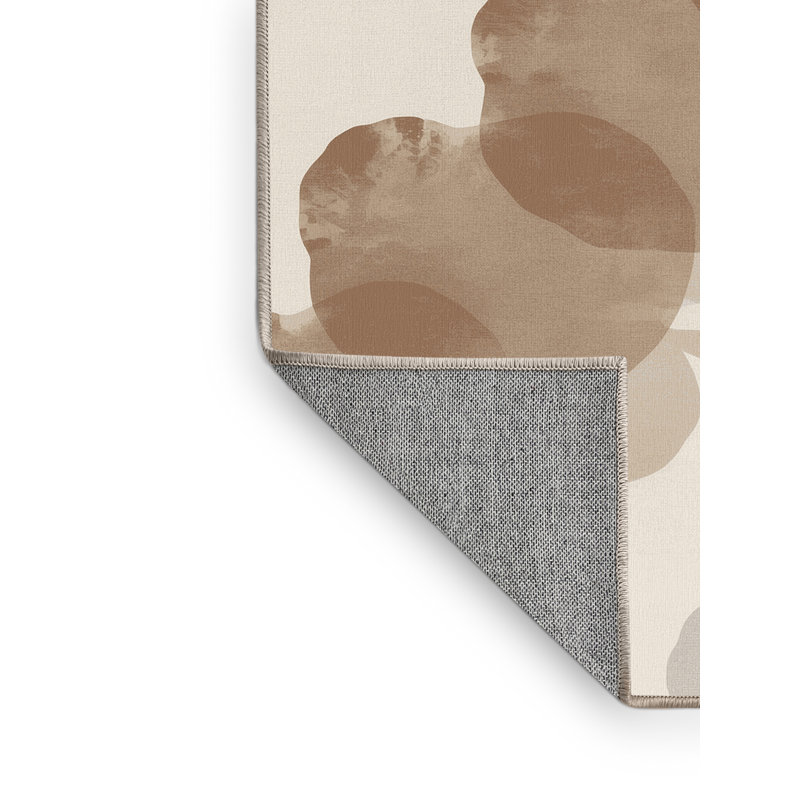 Machine Washable Paulett Minimalist Ombre Rug in Beige – Beige Binding, 6' Square