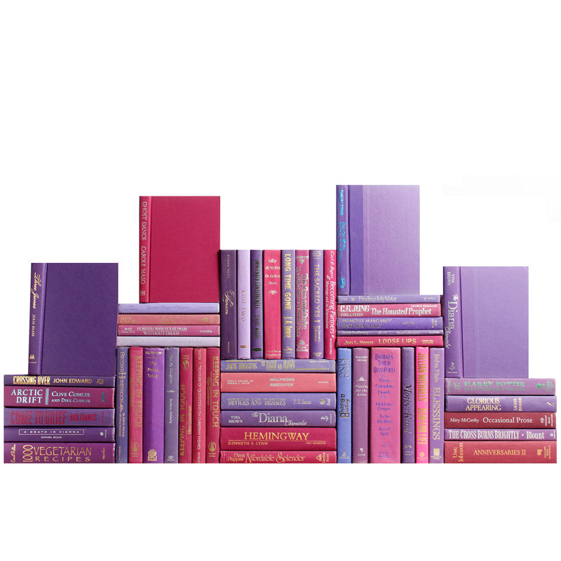 Decorative Books - Berry Book Wall - Set of 50 Purple Books, 50