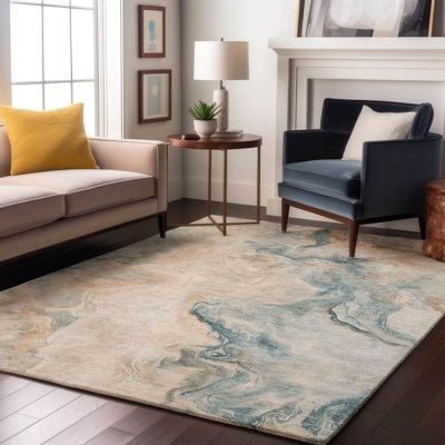 Tapis abstrait Varasteh AMF1680 lavable à la machine de qualité supérieure