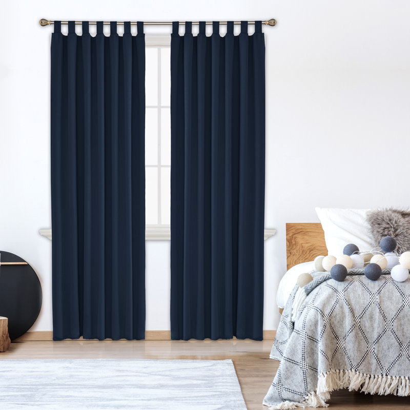 Blackout Curtain Pair, Navy Blue, 140 W x 245 D cm