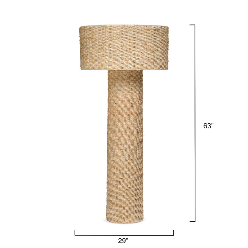 Natural Rattan Adjustable Floor Lamp with Woven Shade