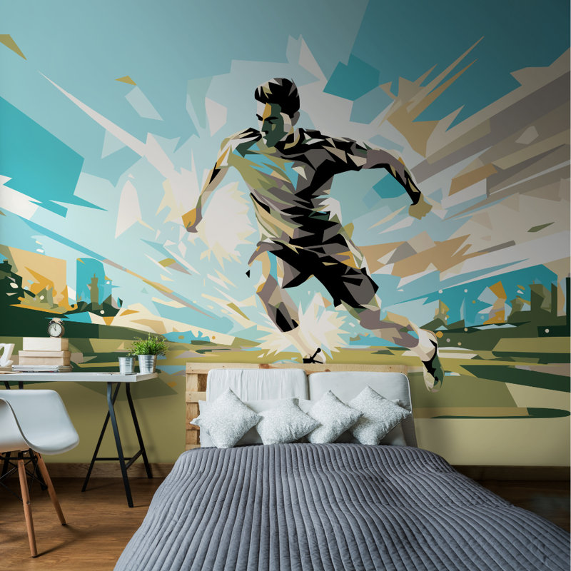 Poquott Matte Wall Mural, 300cm L x 240cm W, Blue