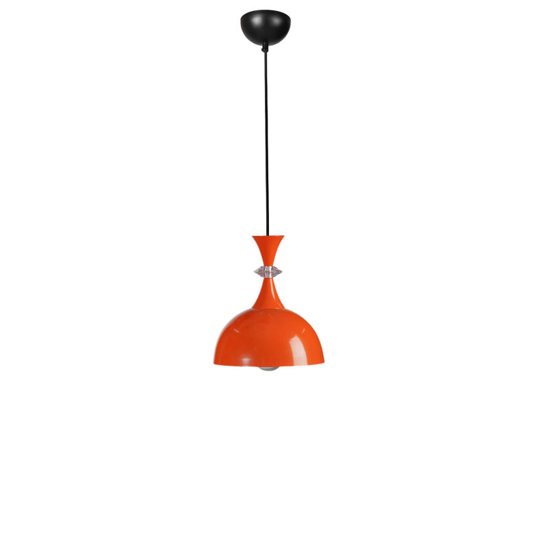Lustre réglable moderne, structure en métal, finition orange et noire, ¨9,8 x 5,5 pouces | Hauteur: 7,9 à 27,6 pouces | 1 x douille E27 (40 W maximum) | Éclairage élégant pour le salon, la salle à manger et le vestibule