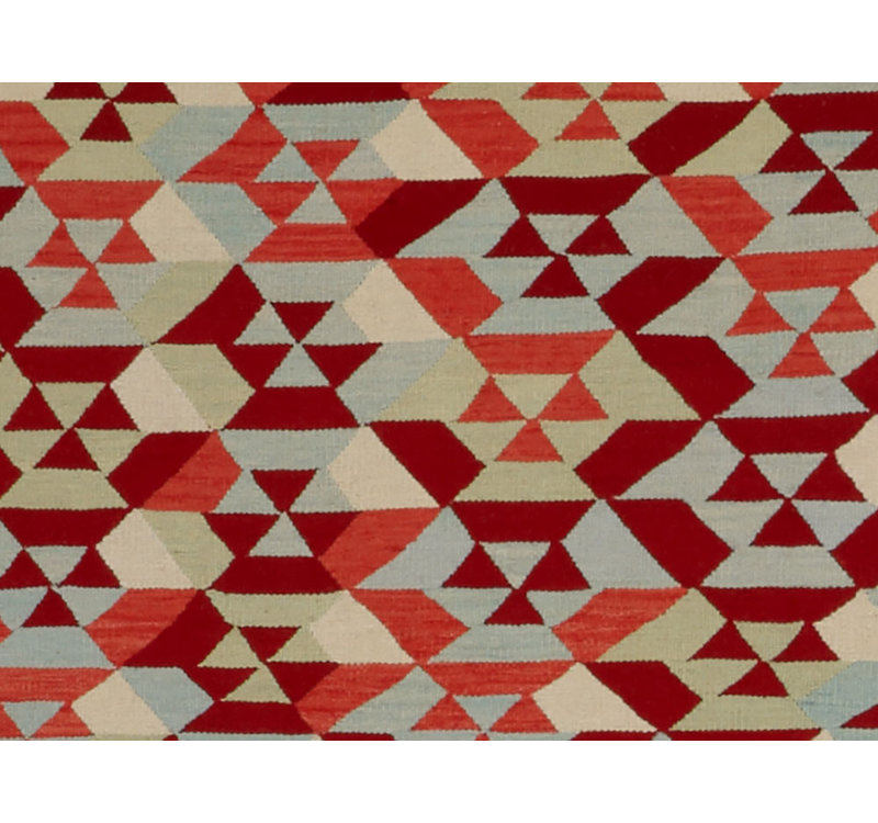 Geometric Area Rug in Red/Orange