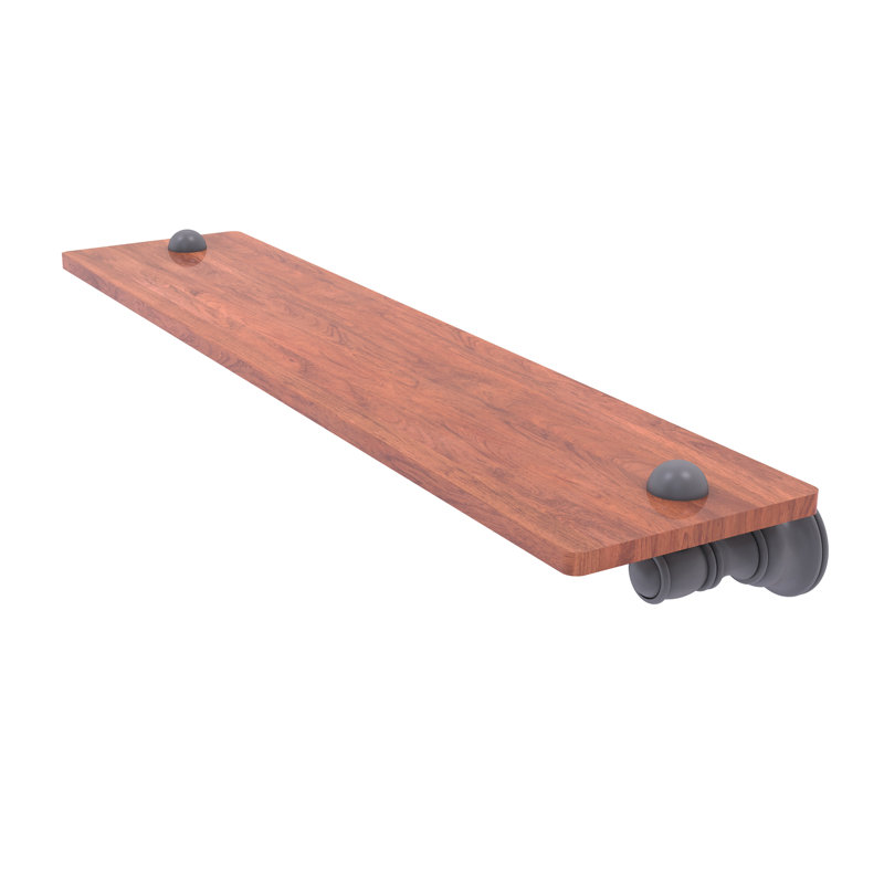 Freyja Ironwood Bracket Shelf, Matte Gray, 2.4" H x 22" W x 5.54" D