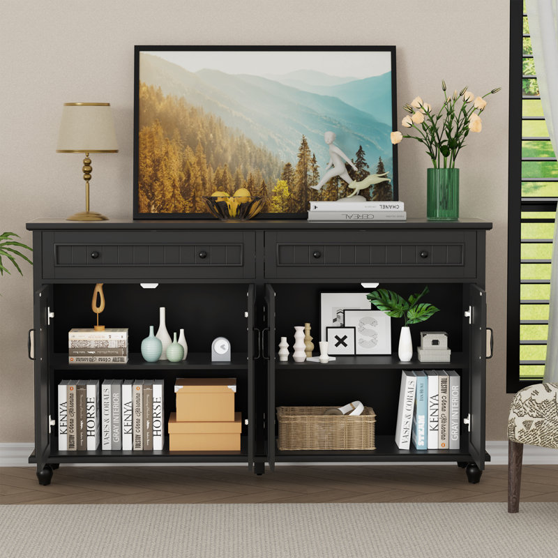 Buffet Four Doors 62,2 "W, Noir