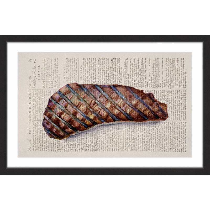 « hist steak », reproduction d’art encadrée, H 20 po x l 30 po x P 1,5 po