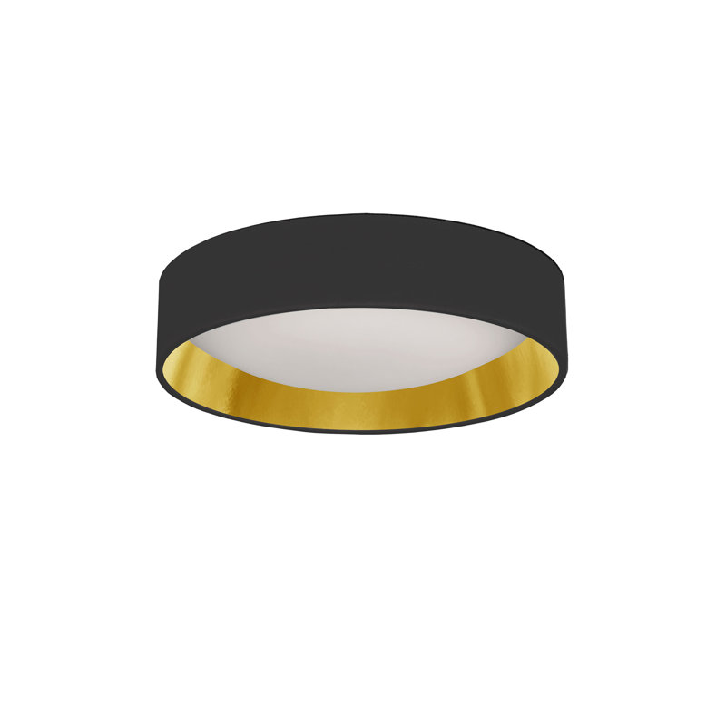 Grijalva LED Flush Mount, 3" H x 11" W x 11" D, Black/Gold