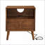 Table de chevet Mid-Century moderne en noyer avec station de charge & amp; Rangement