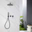 Système de douche à pluie mural moderne 10 po avec douche à main, douche rotative-129178240