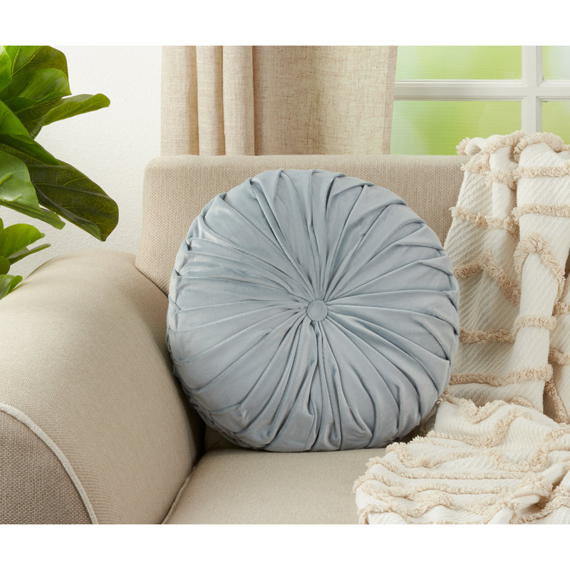 Madison Pintucked Throw Pillow Cover & Insert, Blue/Gray