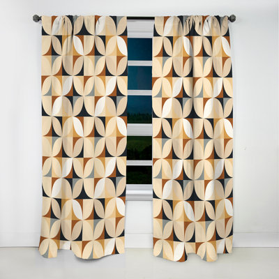 Geometric Harmony - Abstract Geometric Curtain - Room Darkening Geometric Shapes Curtain - 1 Panels