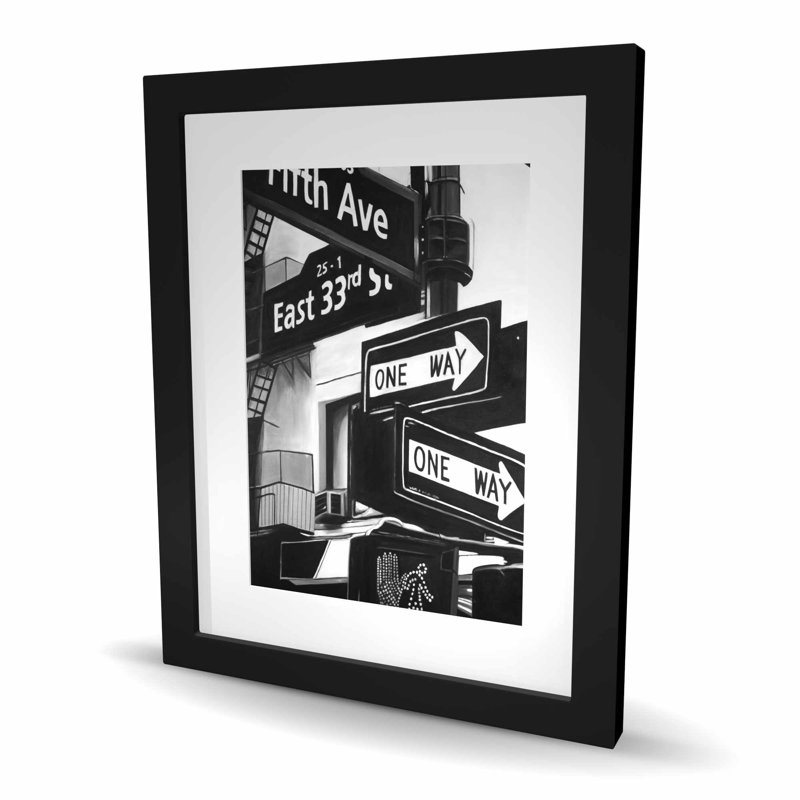 «New York City», reproduction d'art encadrée noire
