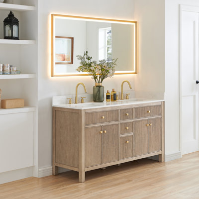 Meuble-lavabo double 60 po avec miroir Lala