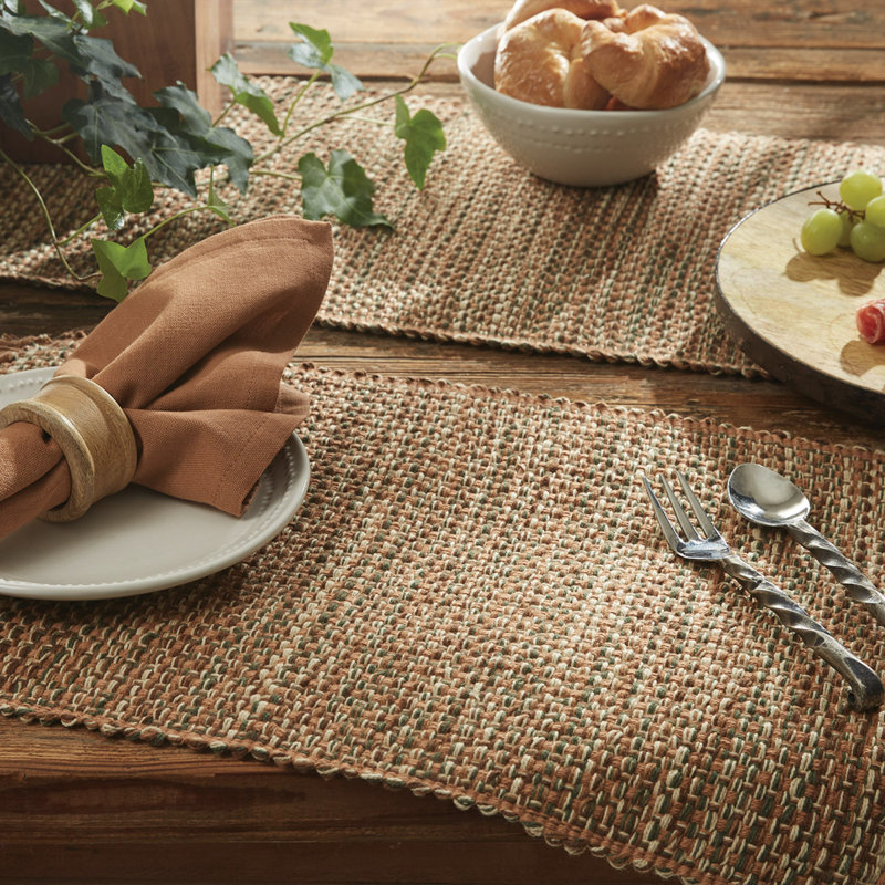 Ginger Tweed Table Runner 13", 54" L x 13" W, Orange