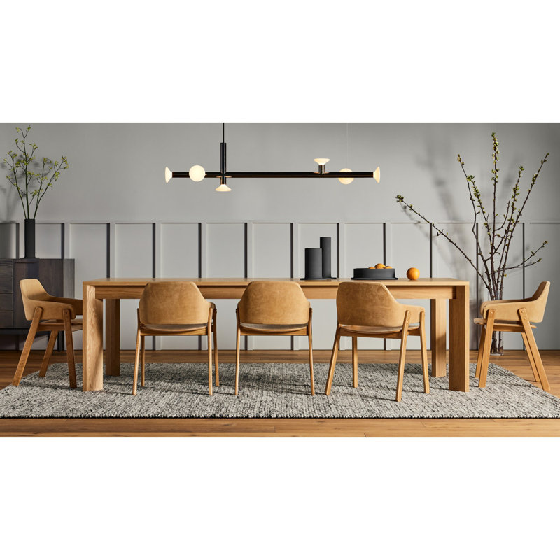 Moreover Solid Wood Dining Table, White Oak, 37" W x 84" L