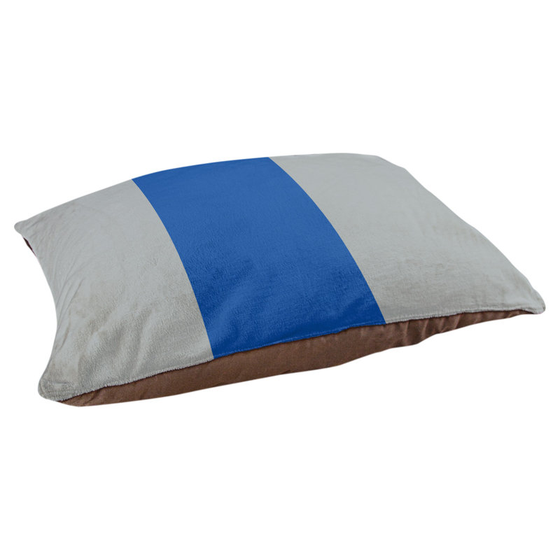 Oreiller rectangulaire New York, Petit (L 18 po x l 28 po), Gris / bleu royal