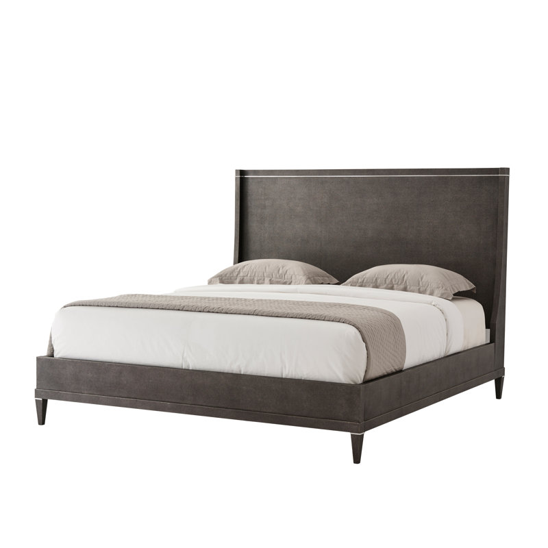 TA Studio Leather Wingback Bed, California King, Overcast