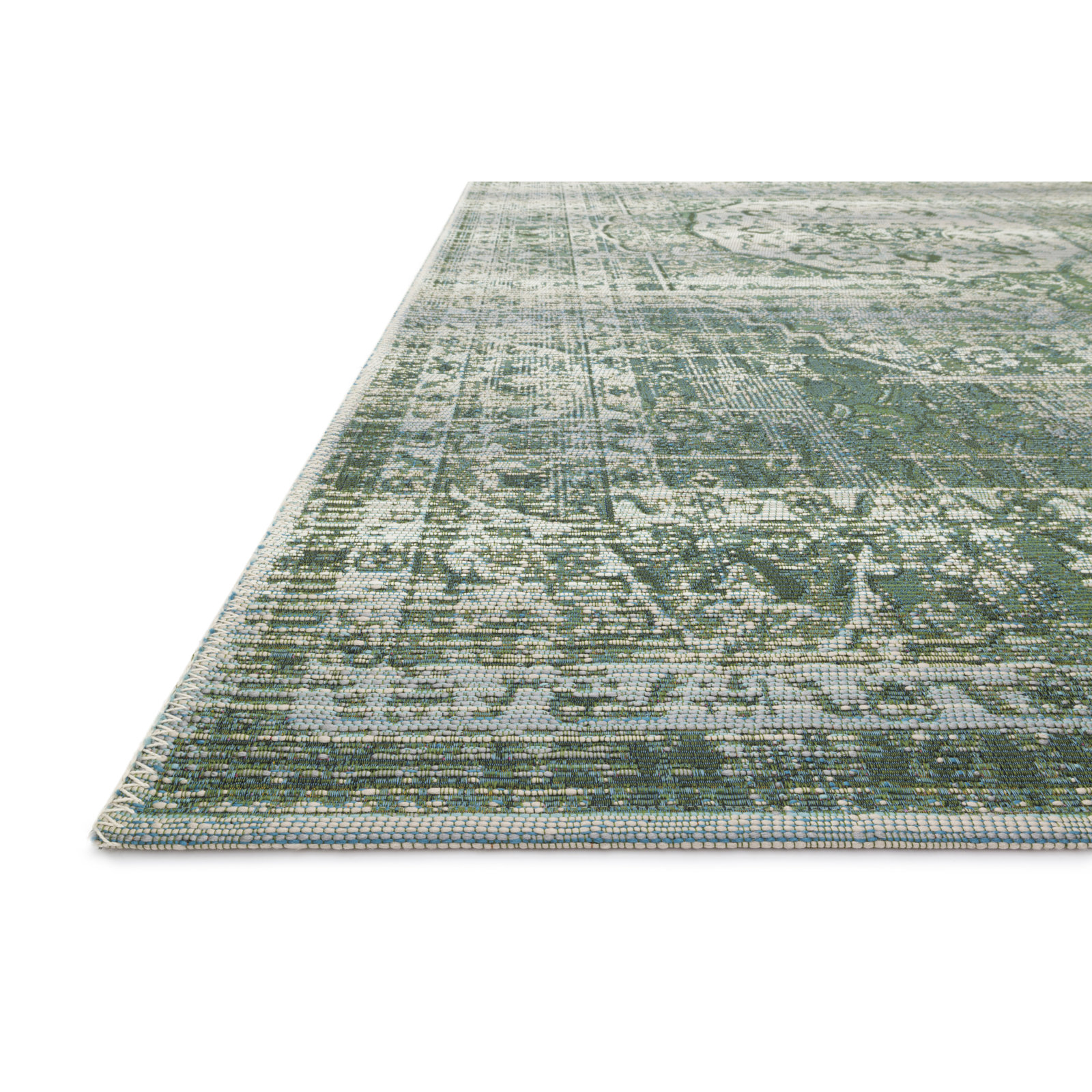 Corsica Green Mist Oriental Outdoor Rug, Rectangle 10'6" x 13'9"