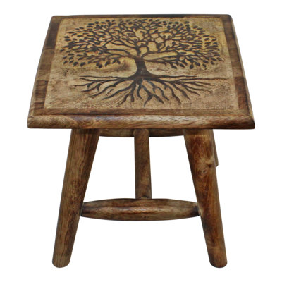Aceves Solid Wood Accent Stool