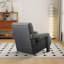 Fauteuil d'appoint à accoudoirs creux capitonnés en l 27,48 po avec coussin décoratif-2132383780