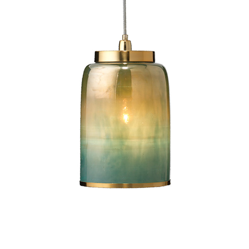 Luminaire suspendu inversé 1 lumière Taza, Turquoise
