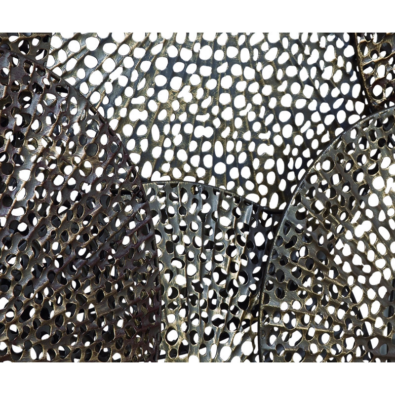 Metal Geometric Overlapping Perforated Plate Black Wall Decor