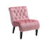 Chaise d'appoint moderne en velours rose avec pieds en bois - Bureau confortable en mousse épaisse pour la chambre à coucher-1584814202