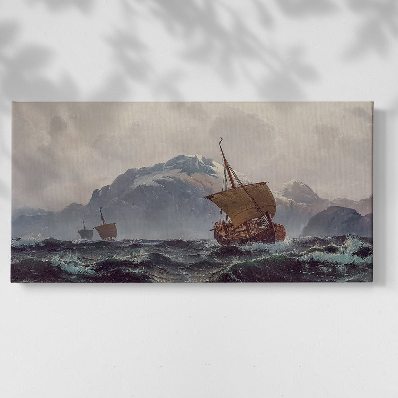 Nautical Series-CECXCVI- Toile tendue avec châssis tendue - Prêt à accrocher, Doré