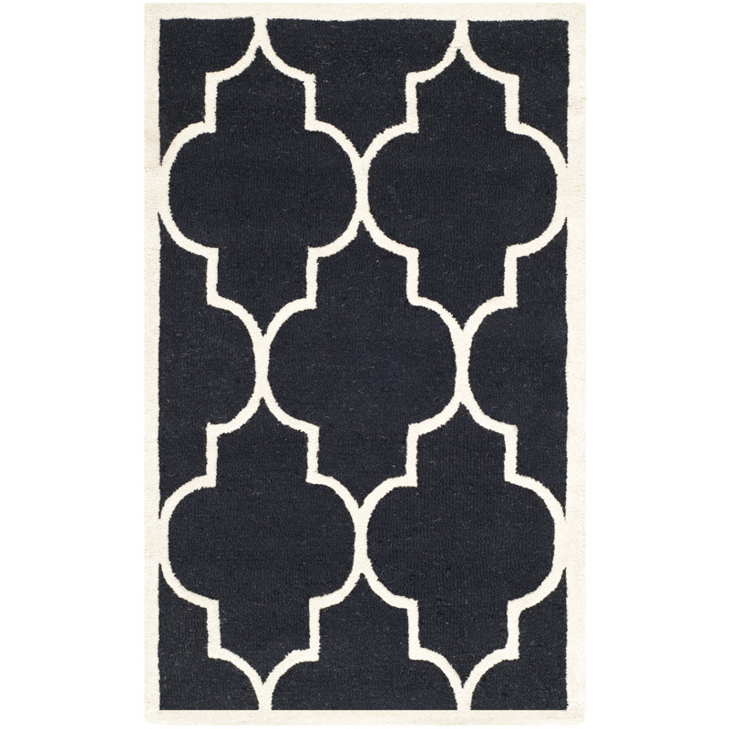 Cannen Cambridge Hand Tufted Wool Geometric Rug, Rectangle 3' x 5'