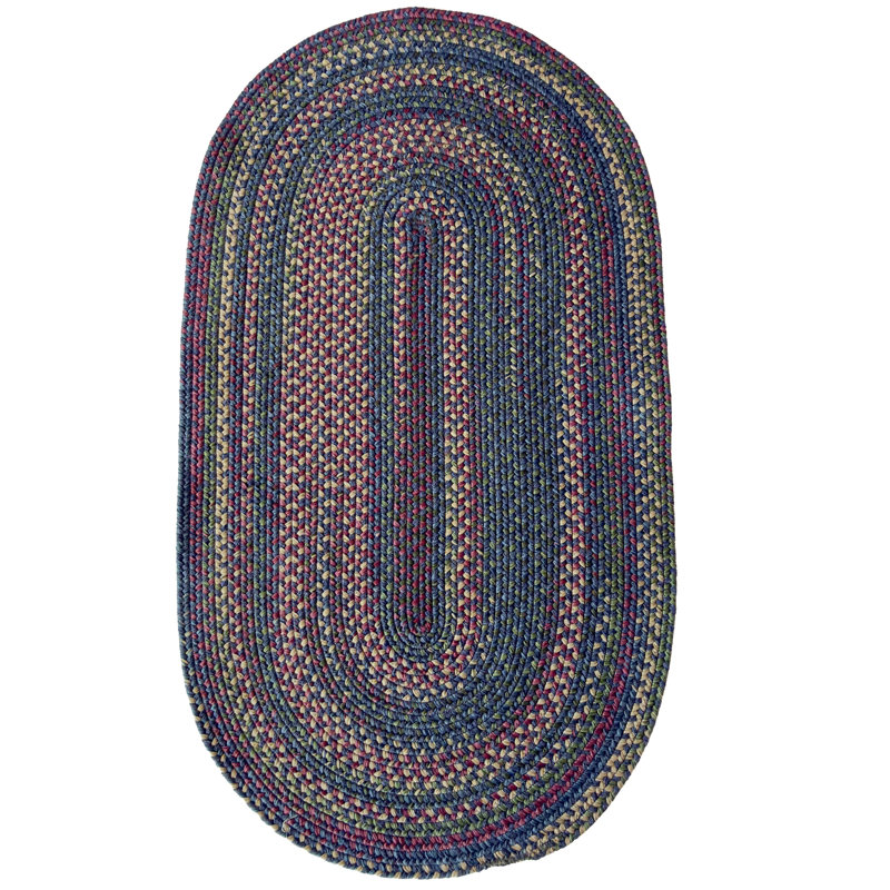 Tapis d'intérieur réversible et multicolore en nylon tressé, polyester et laine Walnut Cove