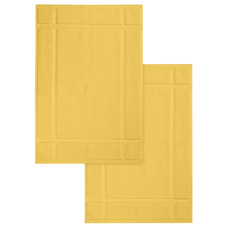 Tapis de bain - pour plancher de salle de bain - Très absorbant - Lavable à la machine, Jaune, L 17 po x L 24 po