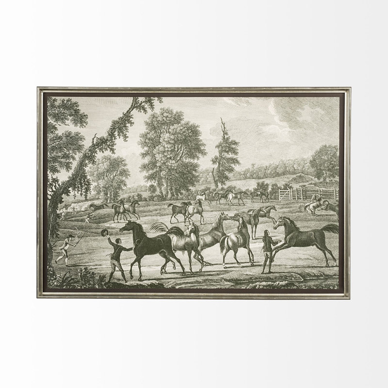 Equestrian Scenes III by Vision Studio Hand Embelished Textured Framed Art Print Matted under Glass