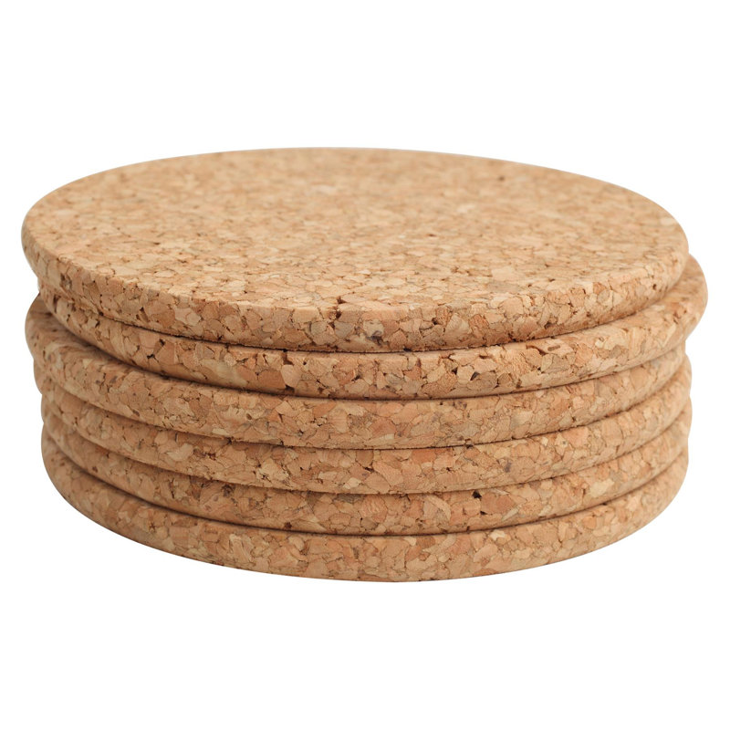Cork Round 6 Piece Coaster Set