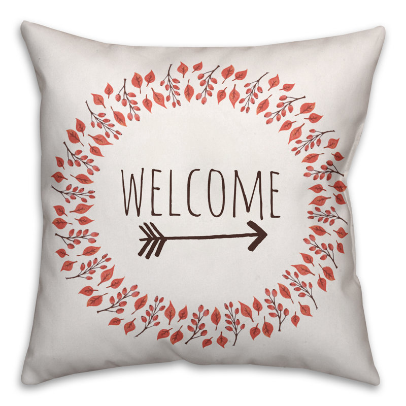 Fall Welcome Outdoor Reversible Throw Pillow, Outdoor