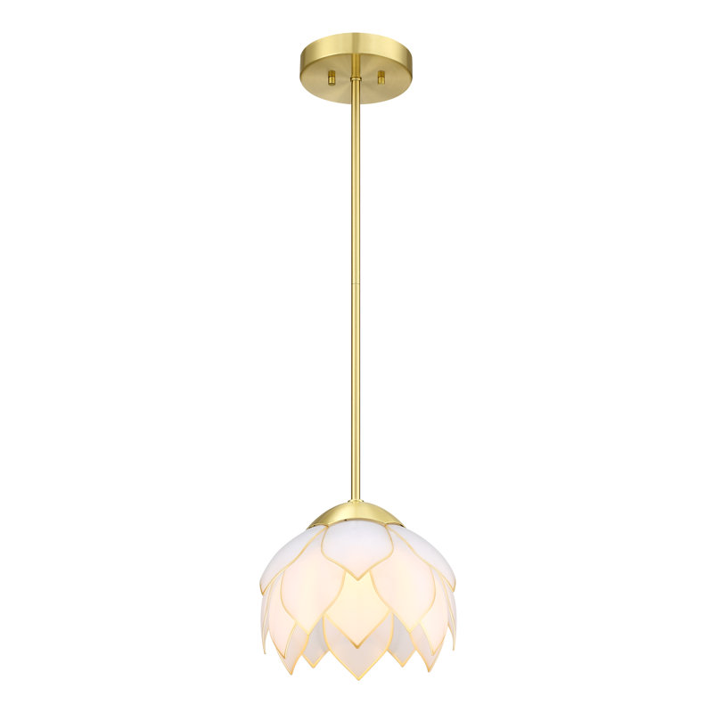 1 - Light LED Pendant, Burshed Brass
