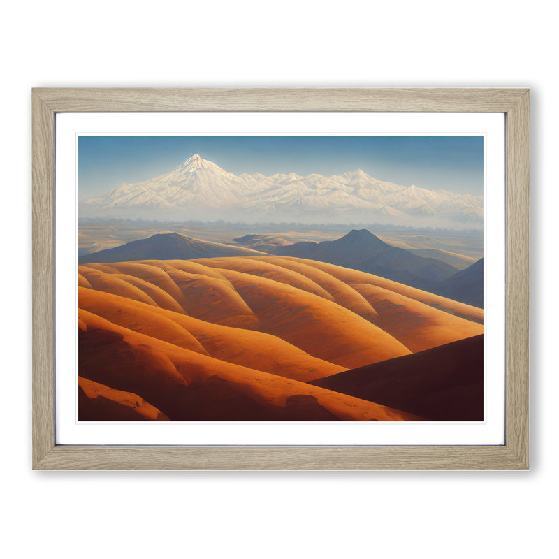Grand Mountain Landscape - Print, 46cm H x 64cm W, Oak