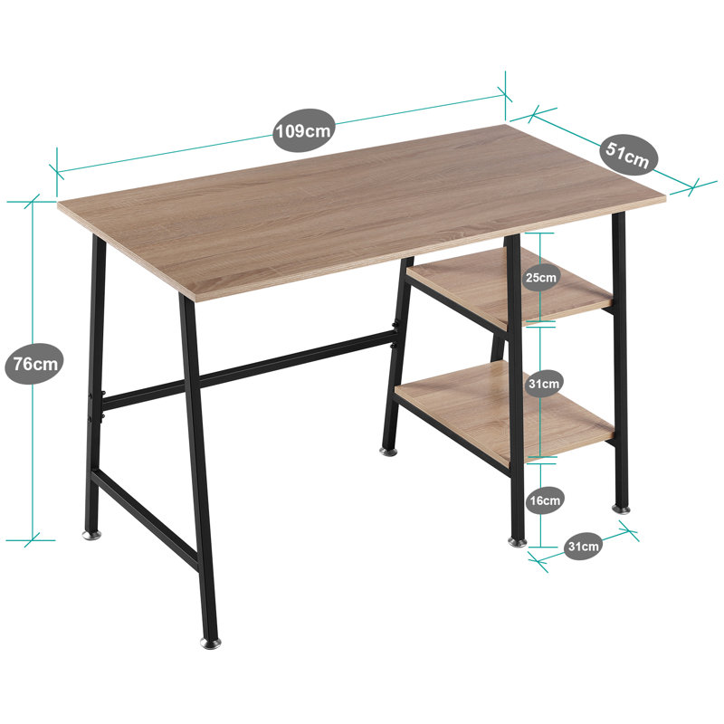 Coyer Iron Writing Desk, Natural