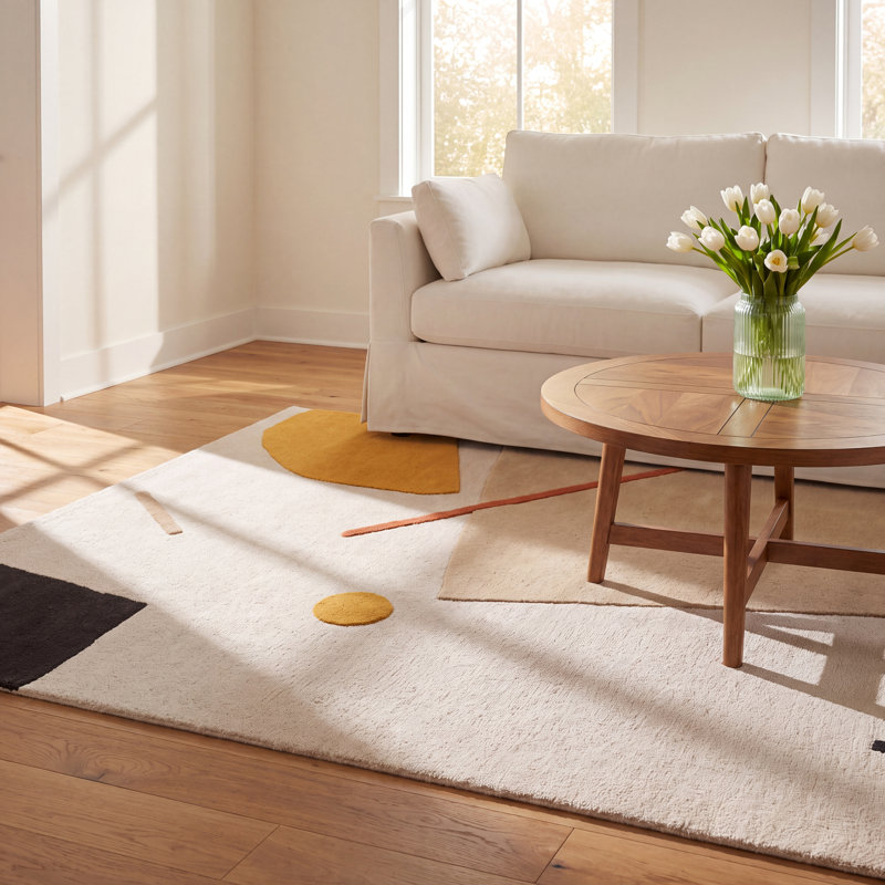 Olga Handmade Tufted Wool Area Rug, Rectangle 5' x 7'6"