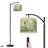 Arc Floor Lamp with Adjustable Lampshade Dandelion Butterfly Vintage Farmhouse Floral Abstract Wish Flower Standing Lamp 3 Color Temperatures Dimmable Tall Pole Lamp with Foot Switch for Bedroom