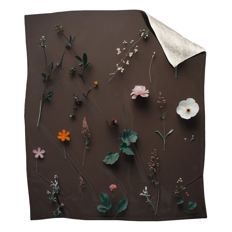 Assorted Pressed Flowers Blankets, 60in W x 80in H