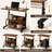 Rolling Adjustable Computer Desk, Storage Shelves