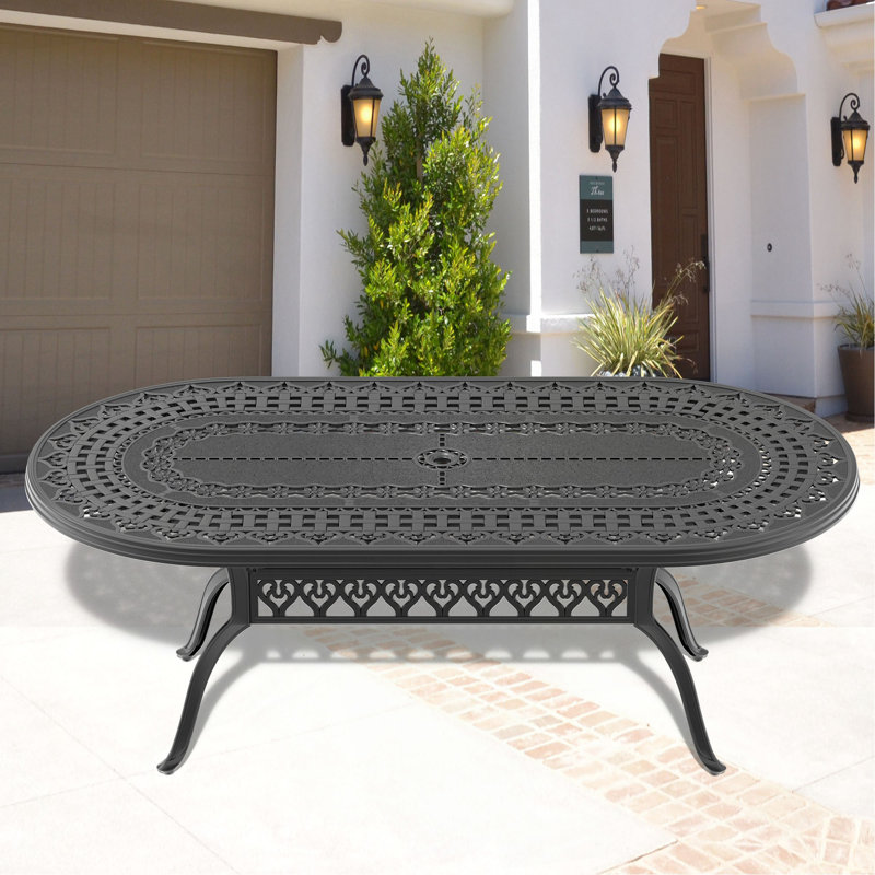 Oval Outdoor Dining Table Yes , 41.34 " W 81.89 " D