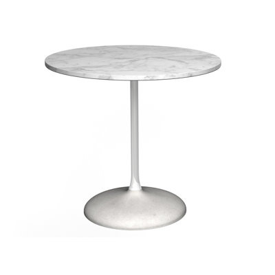Clarke County Round Marble Top Dining Table with Concrete Base