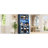 70.9" Navy Blue Rustic Kitchen With Power Outlets, Wine Bottle Storage, And Led Strip For Living Space Cabinet Dining Room-409773970
