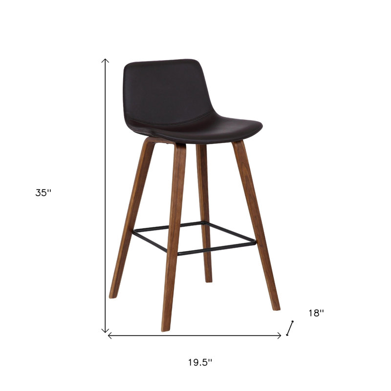 Chaise de bar 35 po en simili cuir et fer
