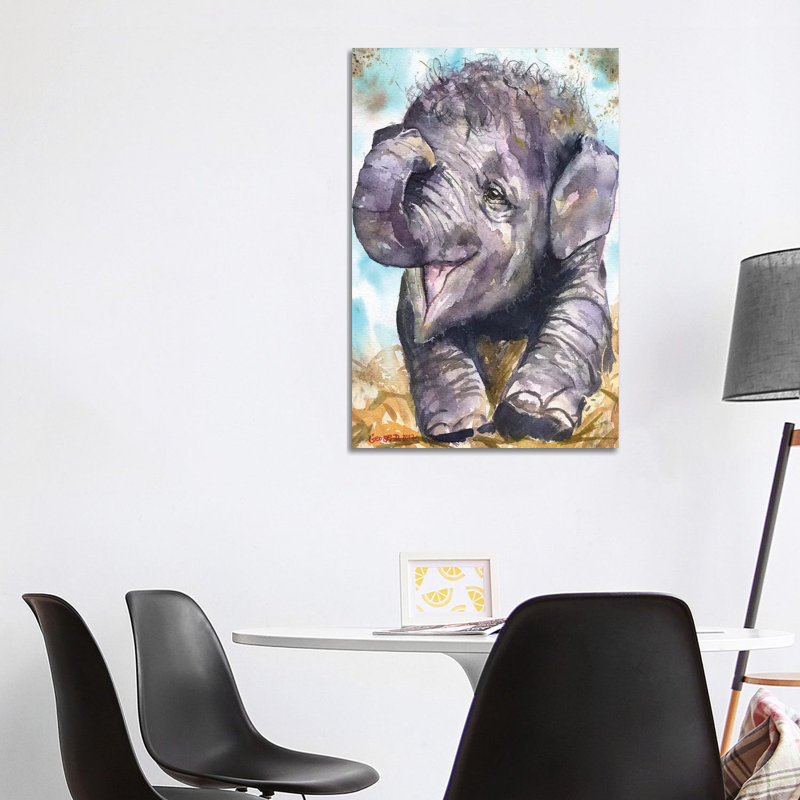 Happy Elephant by George Dyachenko - Wrapped Canvas Print, 101.6 cm H x 66.04 cm W x 1.91 cm D