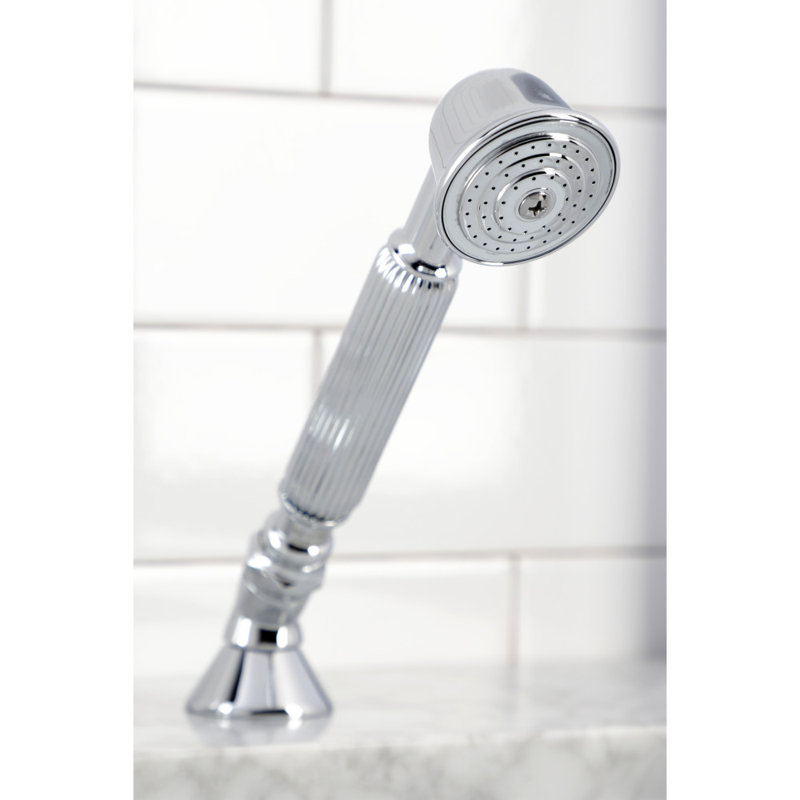 Kingston Brass Deck Mount Hand Shower with Diverter for Roman Tub Faucet, Polished Chrome