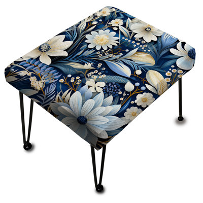 Coastal Flora And Fauna Coastal Motif I - Repose-pieds rectangulaire floral